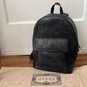 Gucci Embossed Leather Backpack